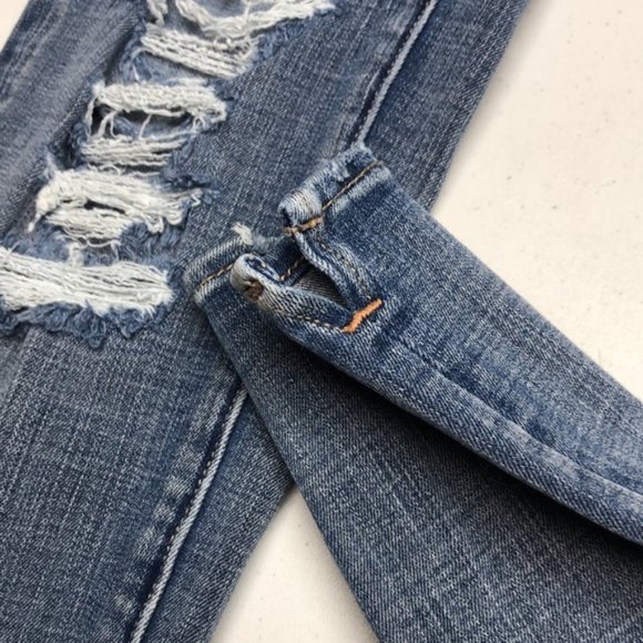 STRETCH AMERICAN EAGLE SUPER HIGH RISE DENIM JEGGINGS 2/26x28 🦅 - Picture 7 of 12